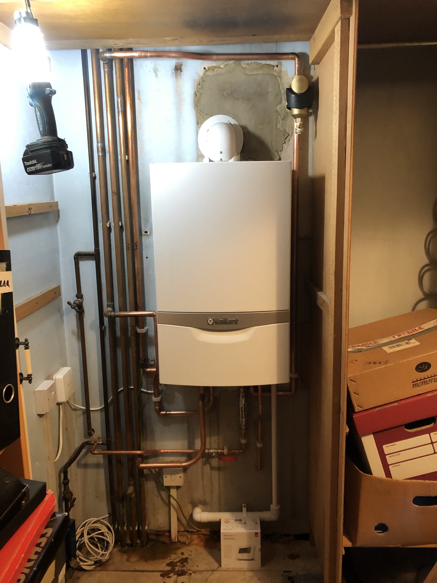 Completed boiler installation
